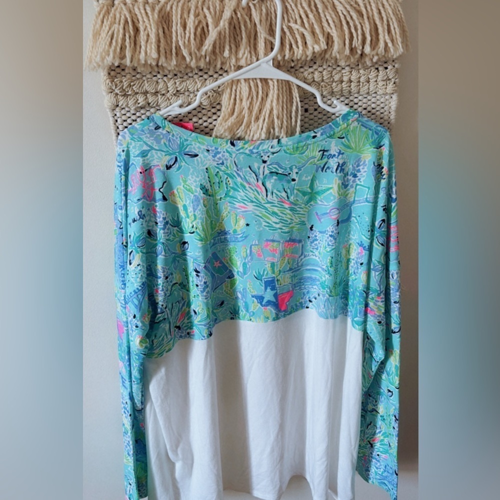 NWT Lilly Pulitzer Finn Long Sleeve Top in Lilly Loves Texas Size XL - Picture 5 of 5